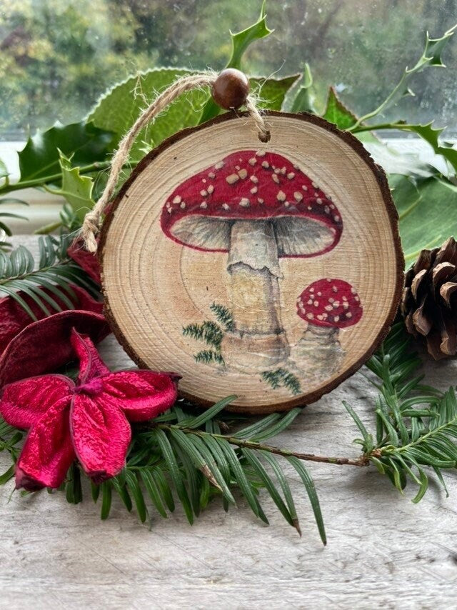 Toadstool hanging decoration