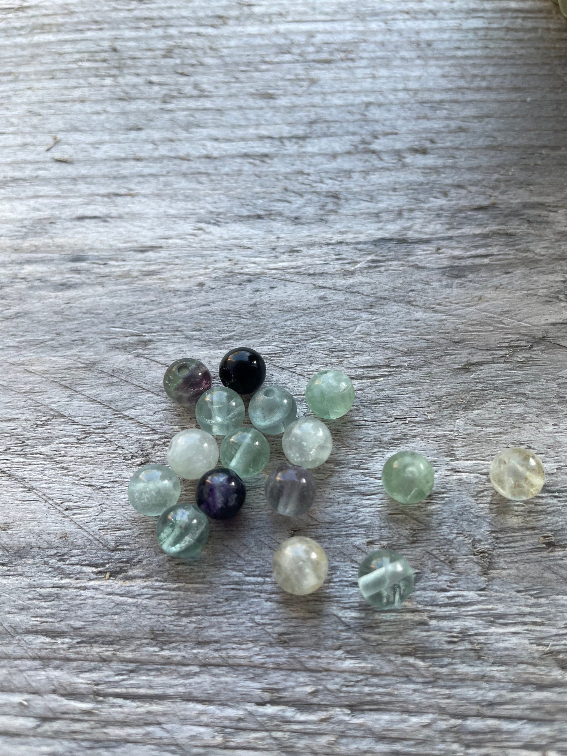 Natural Fluorite Beads, 6-7 mm, hole 1 mm