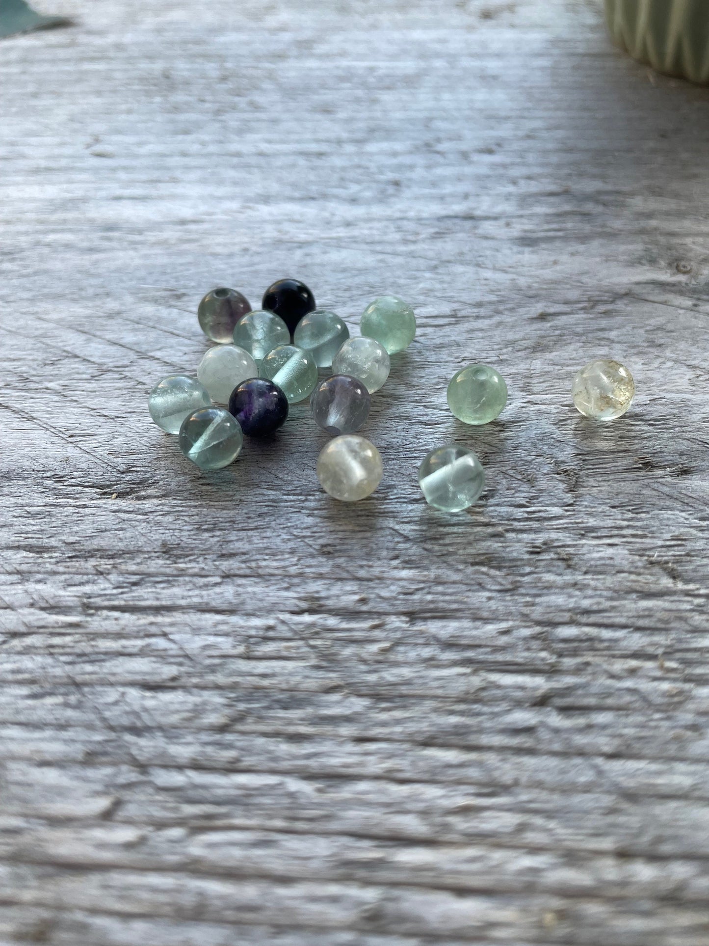 Natural Fluorite Beads, 6-7 mm, hole 1 mm