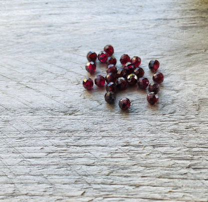 Natural Garnet Beads faceted round 3.5 mm,hole 0.5mm