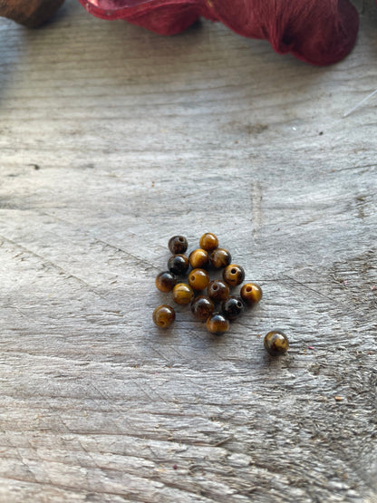 Natural Yellow Tiger Eye Stone Beads Round Beads 4mm