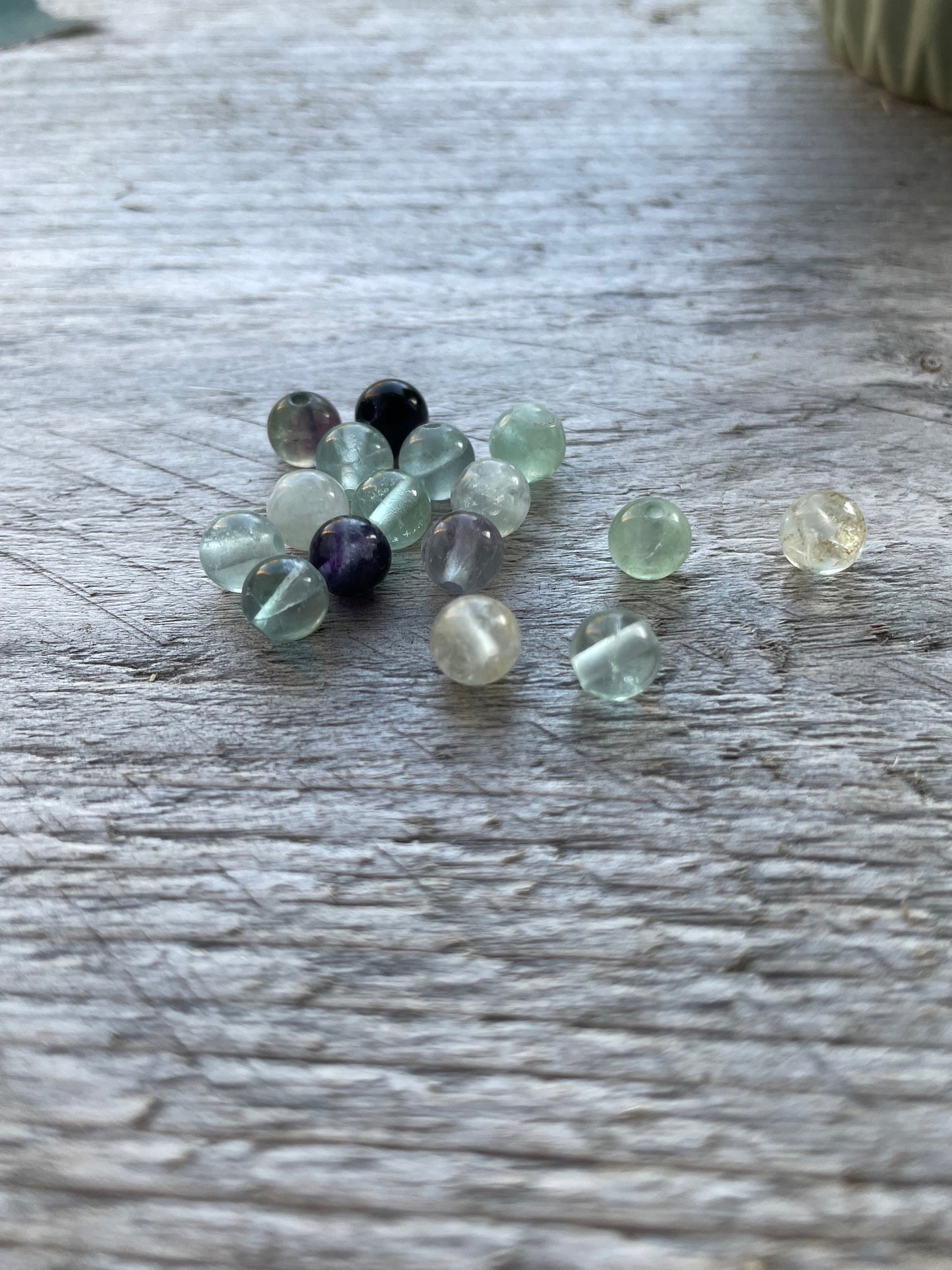 Natural Fluorite Beads, 6-7 mm, hole 1 mm