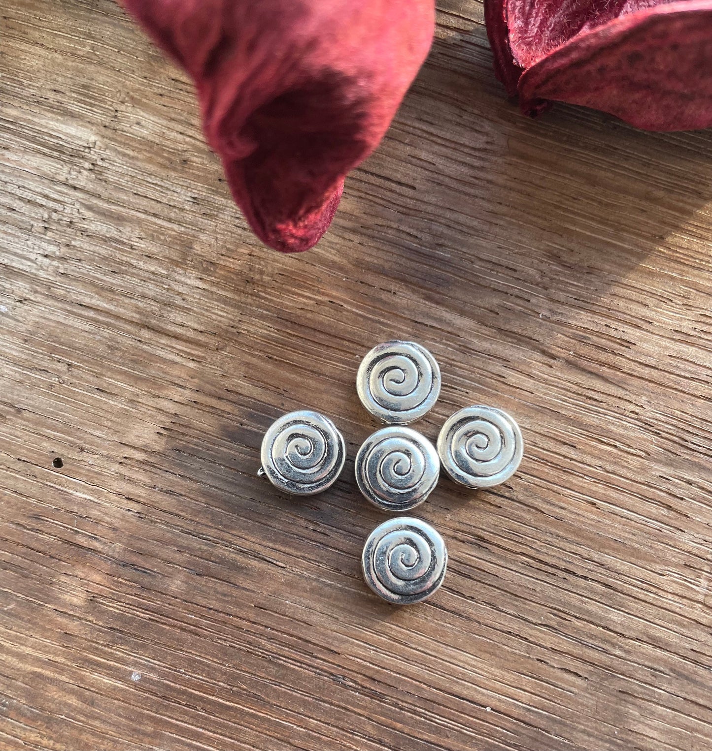 Antique Silver Color 3x10mm Swirl Round Small Hole Beads