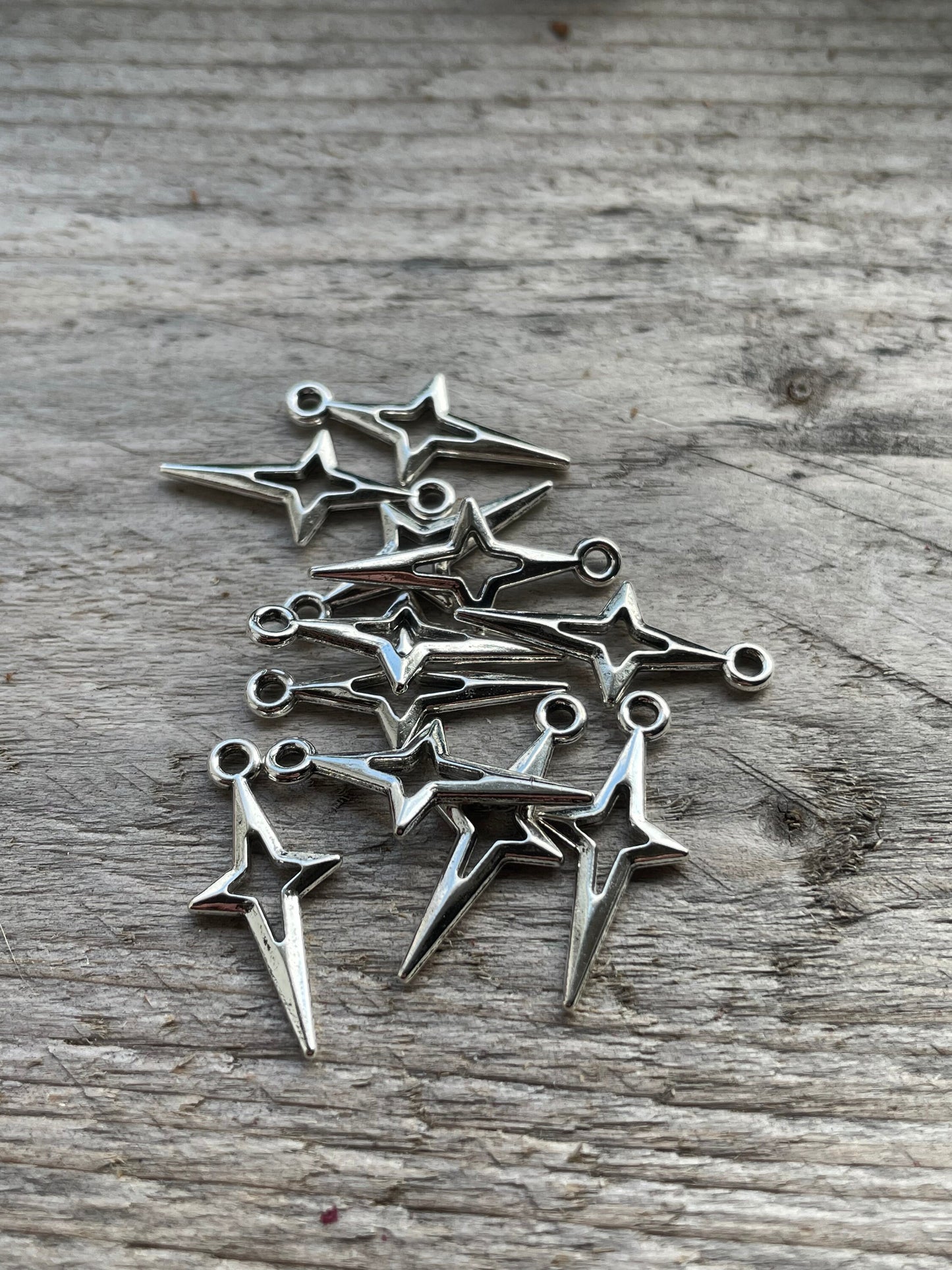 Silver Star charm 23 x 10mm