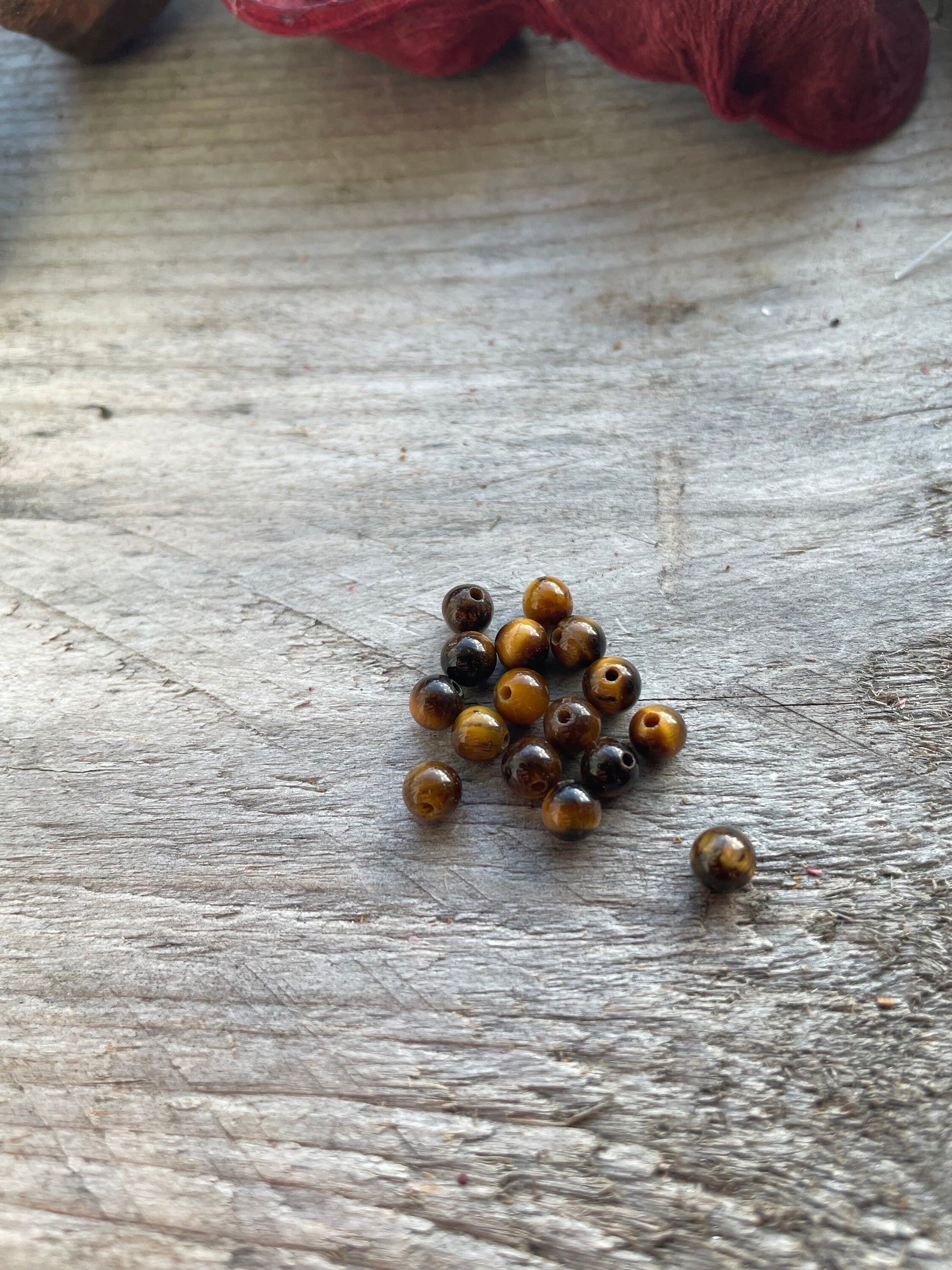 Natural Yellow Tiger Eye Stone Beads Round Beads 4mm