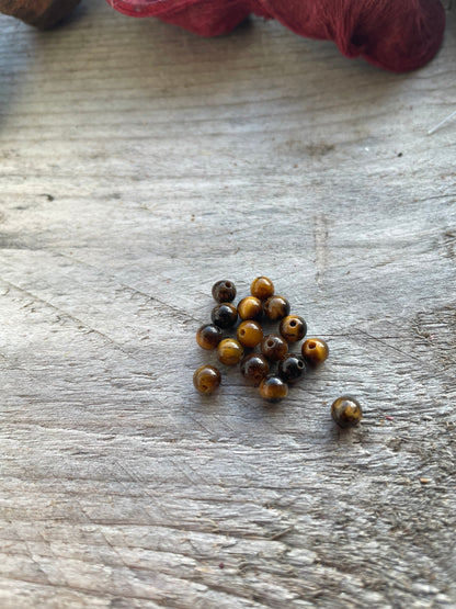 Natural Yellow Tiger Eye Stone Beads Round Beads 4mm