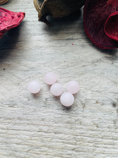 Natural Rose Quartz Beads Strands, Round, Frosted. 8mm