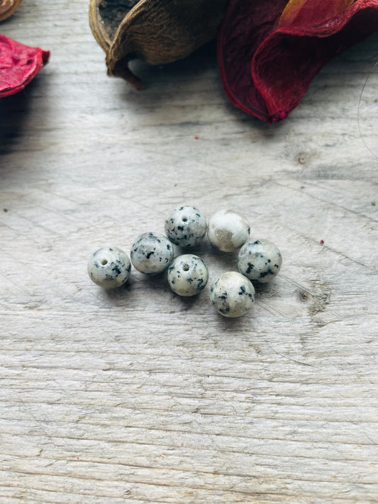 Natural Sesame Jasper/Kiwi Jasper Beads Strands, Round, Grey 10mm