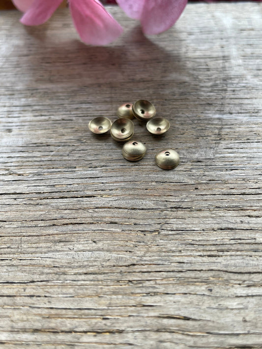 Raw Brass bead caps 6mm