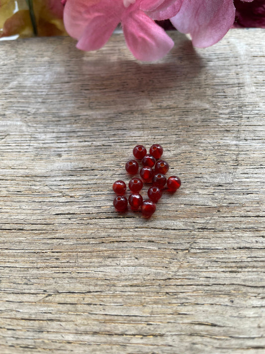 Natural Red Agates Onyx Stone Round Beads 4 mm