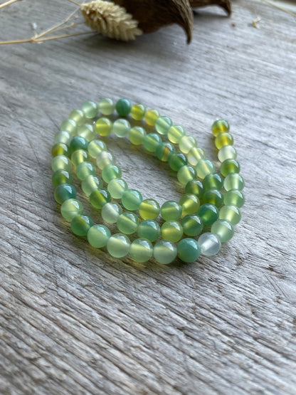 Apple Green Morgan agate 6mm Beads