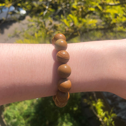 Petrified Wood Beaded 12mm Stretch Bracelet | Crystals, Fairycore, Witch, Healing, Psychic, Spiritual, Magic Jewellery