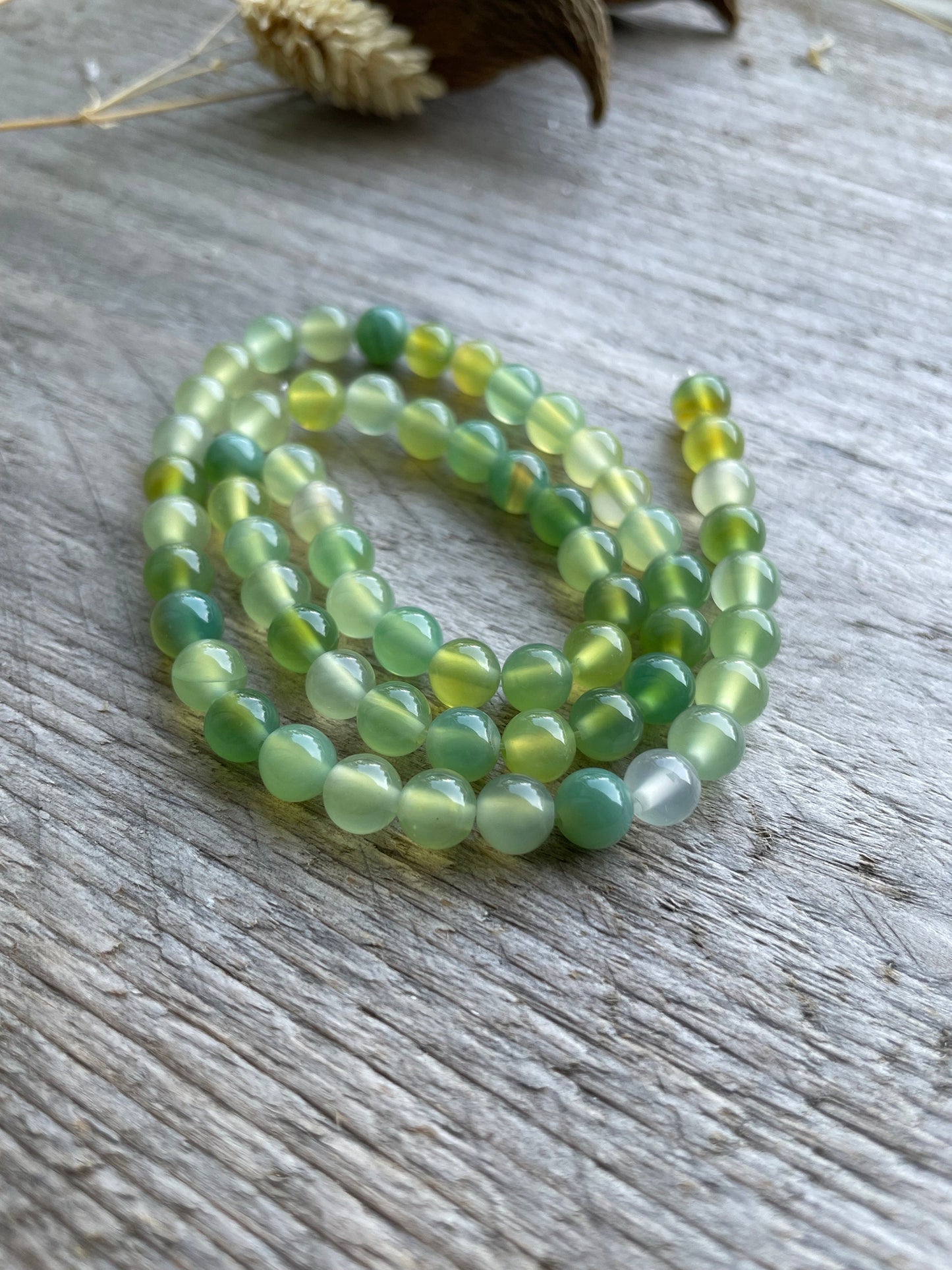 Apple Green Morgan agate 6mm Beads