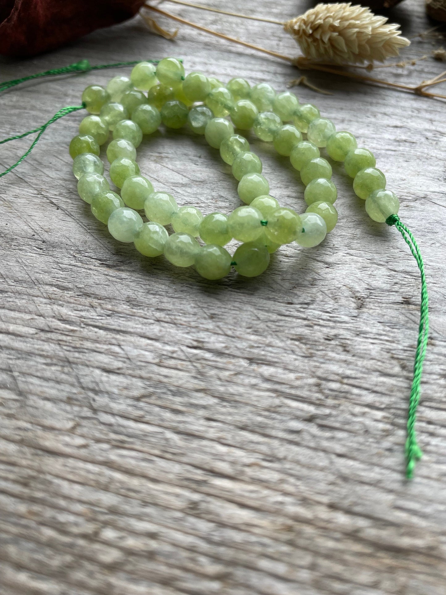 Olivine facted 6mm bead