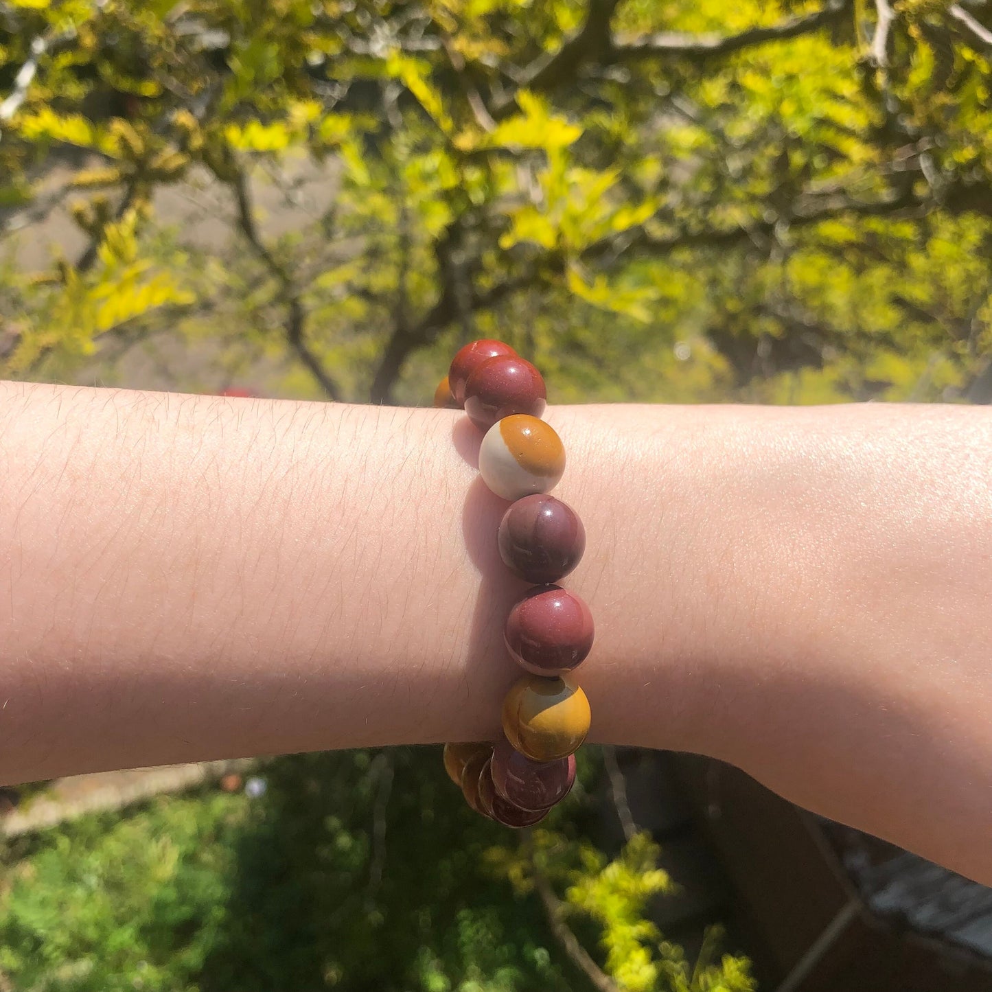 Mookaite Beaded 12mm Stretch Bracelet | Crystals, Fairycore, Witch, Healing, Psychic, Spiritual, Magic Jewellery