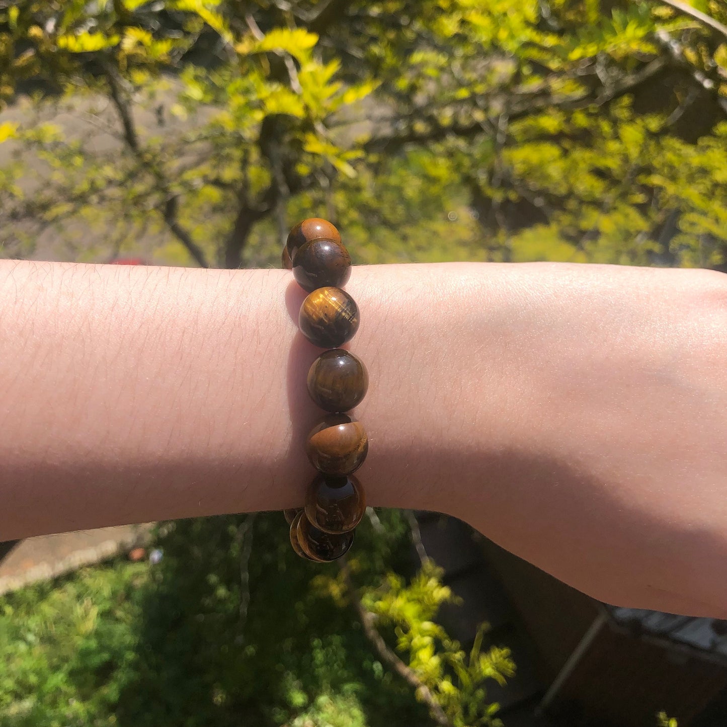 Tigers Eye Beaded 12mm Stretch Bracelet | Crystals, Fairycore, Witch, Healing, Psychic, Spiritual, Magic Jewellery