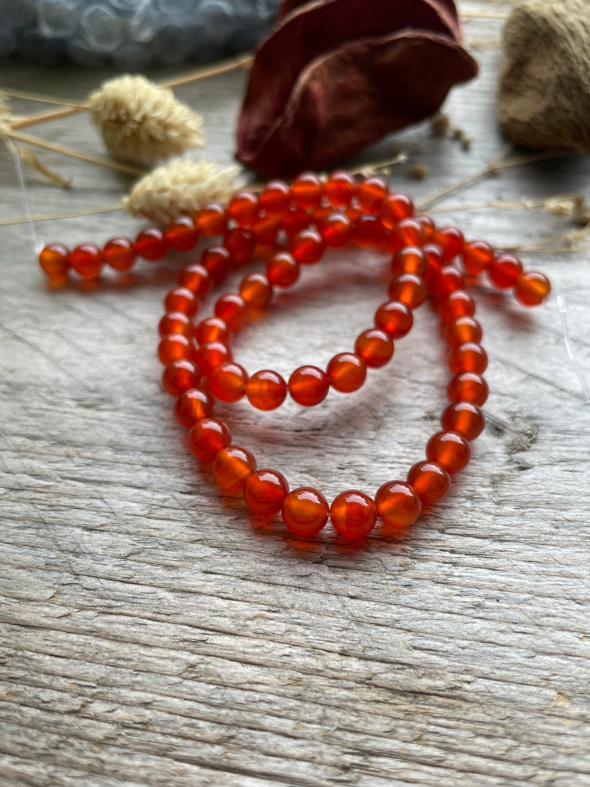 Natural Red Agates Stone Beads Round Carnelian Onyx Beads 6mm