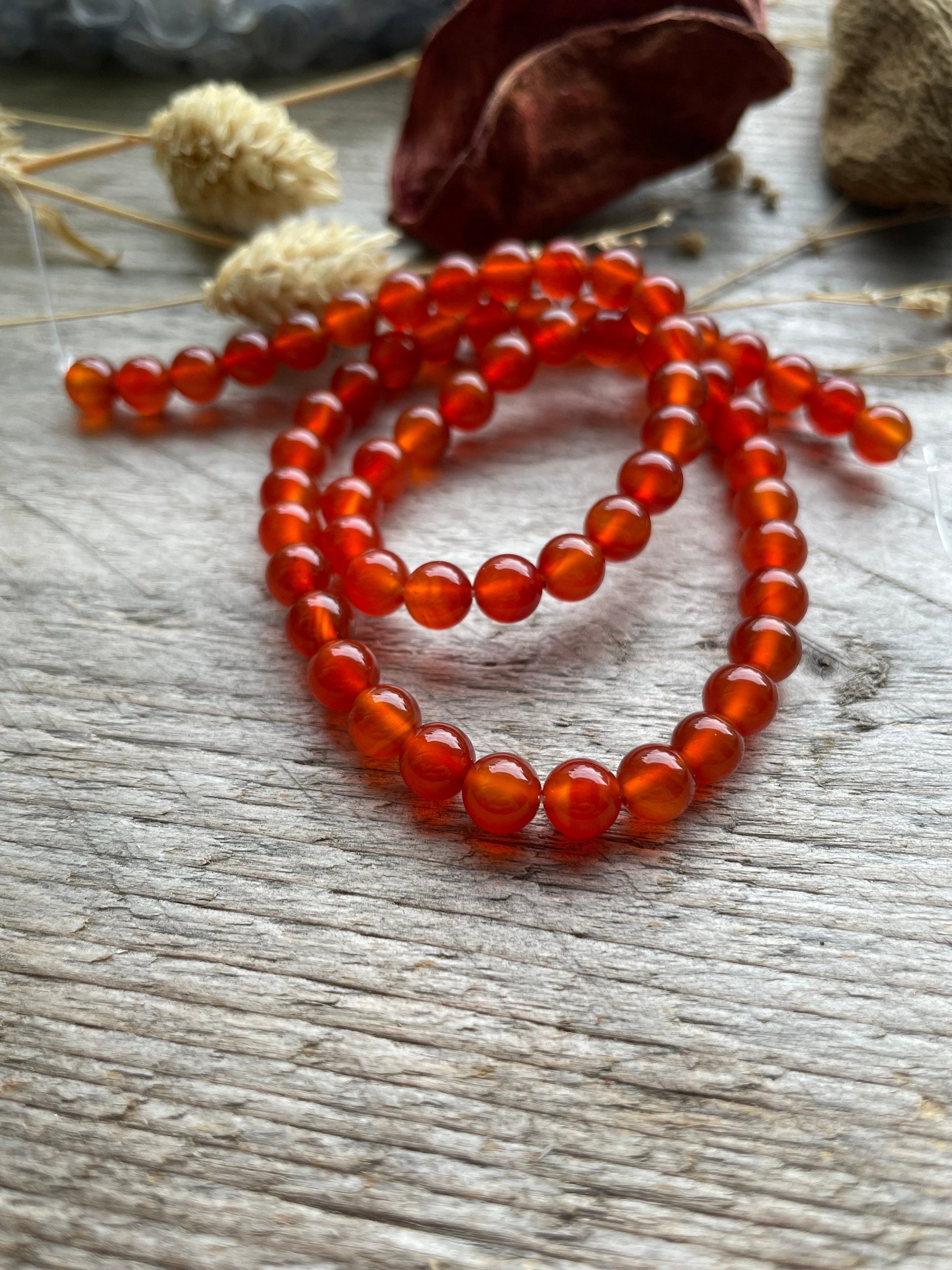 Natural Red Agates Stone Beads Round Carnelian Onyx Beads 6mm