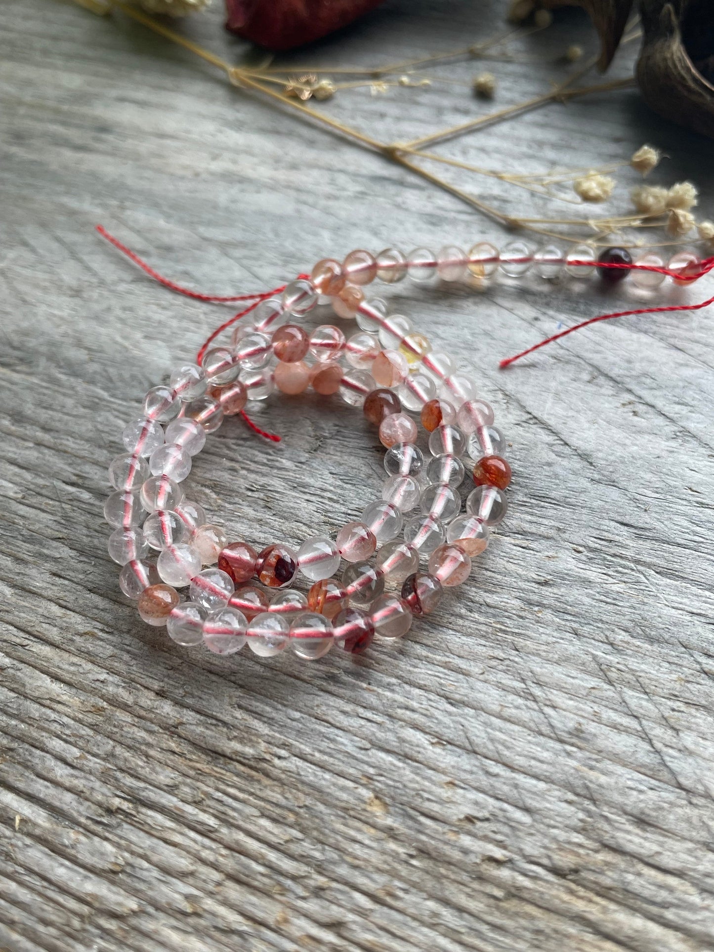 Red flower quartz 4mm