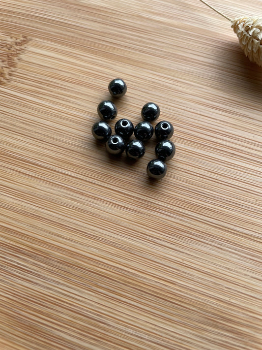 Black hematite 6mm beads