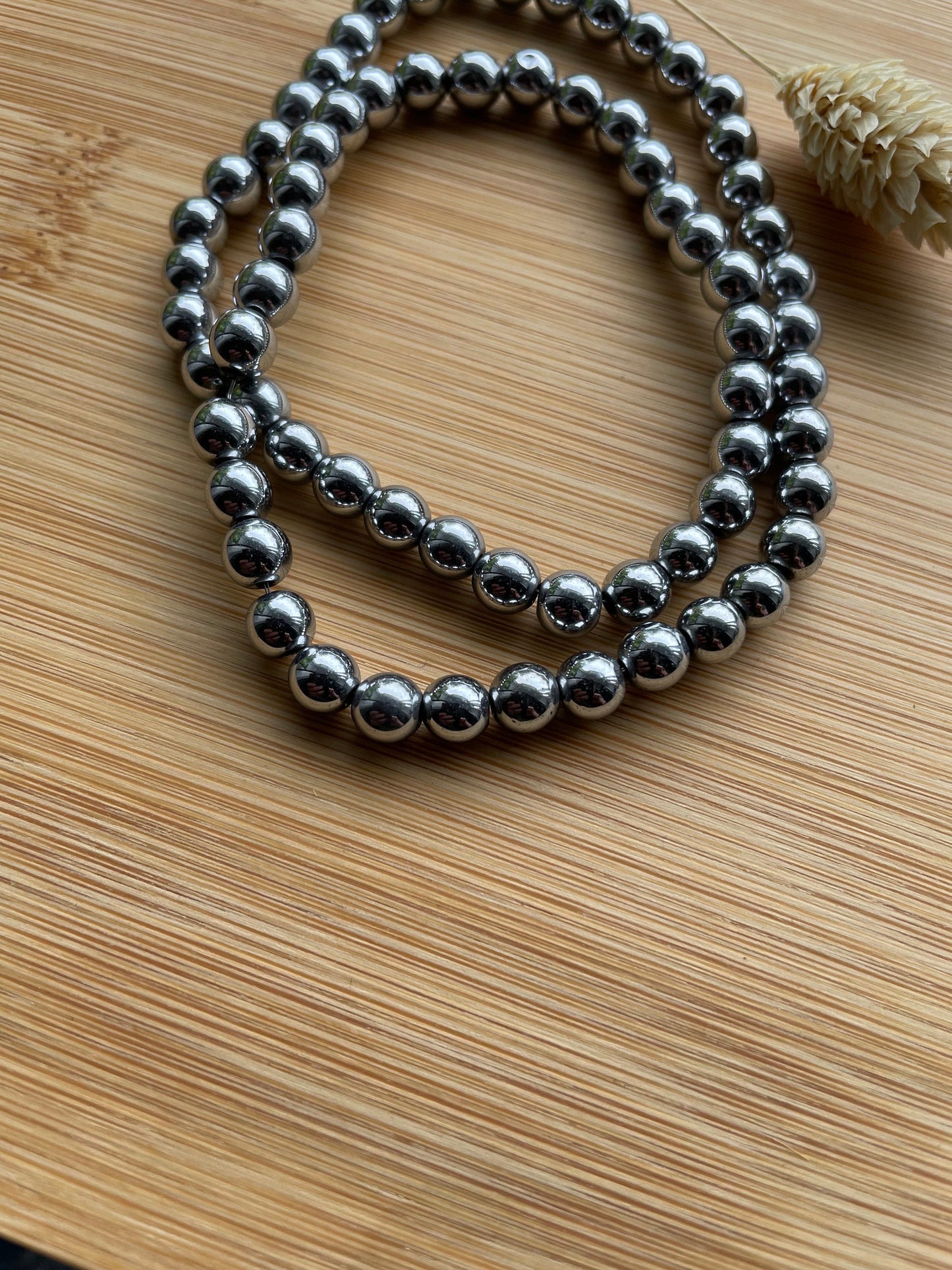 Silver Hematite 6mm