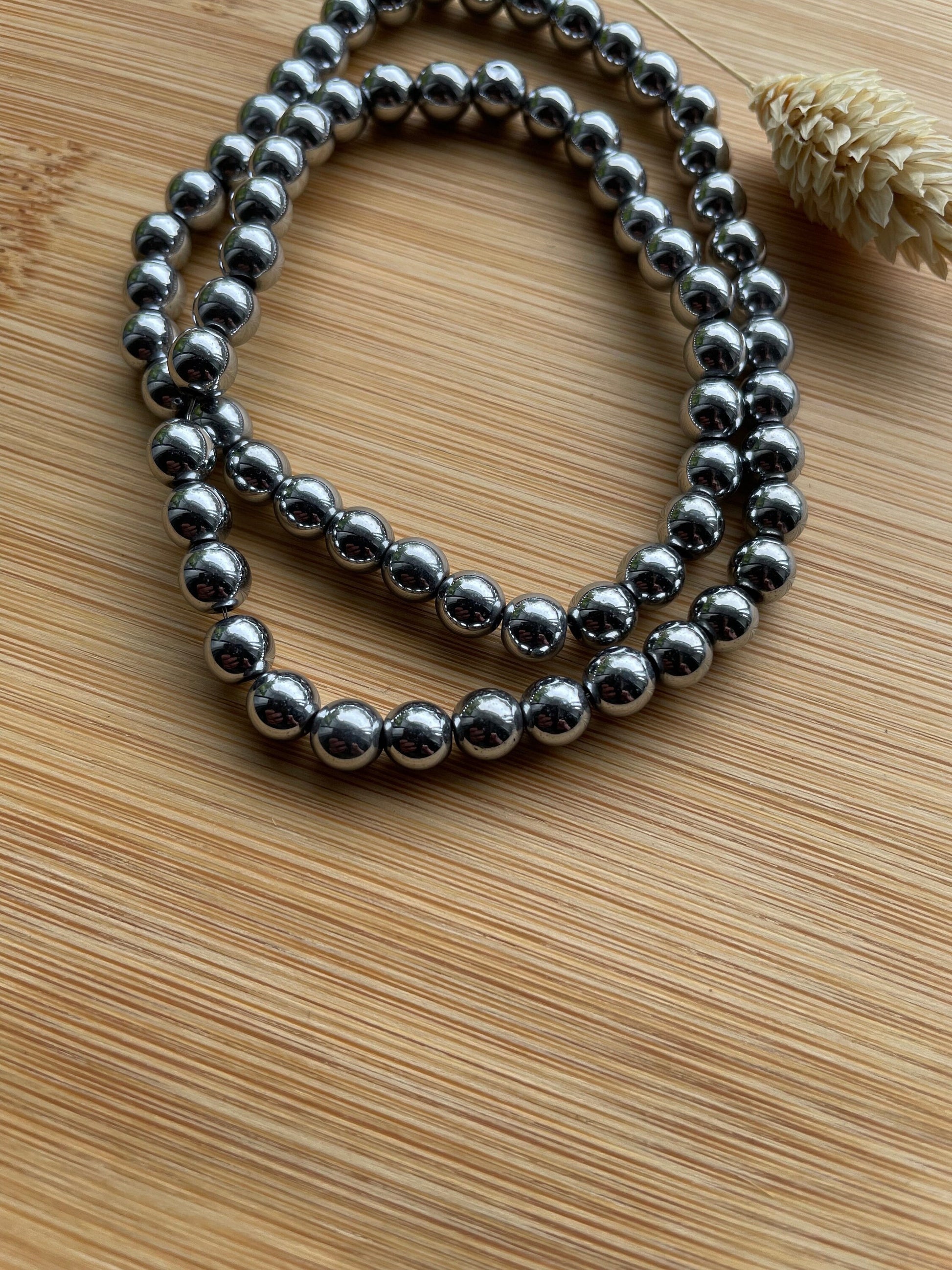 Silver Hematite 6mm