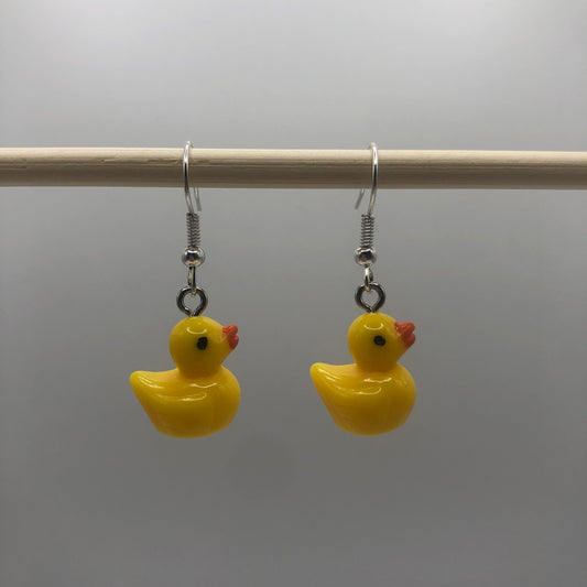 Rubber Duck Earrings | In Ear and Clip Ons Available | Animal, Funny, Cute, Unique, Statement, Nature, Unusual, Weird, Gen Z Jewellery