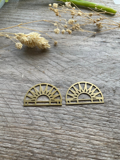 Brass sun charms semi circle