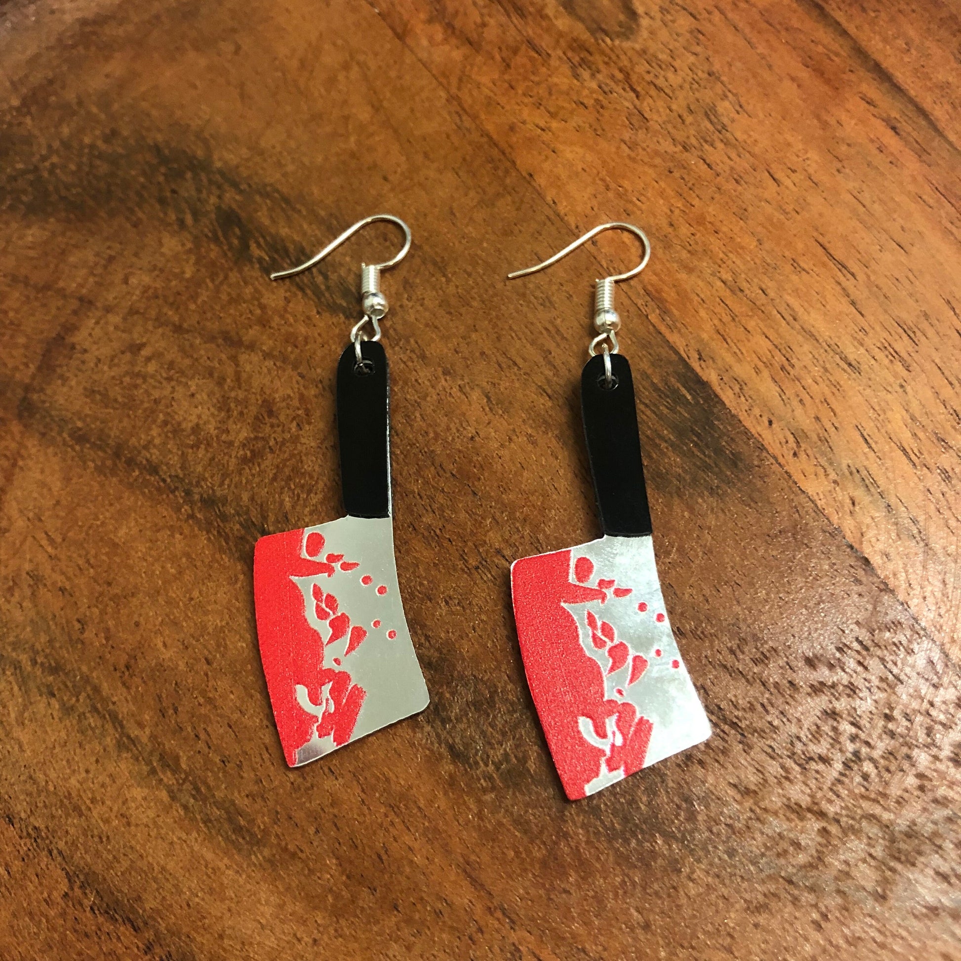 Bloody Cleaver Earrings | In Ear and Clip Ons Available | Halloween, Horror, Slasher, Goth, Alternative, Film, Serial Killer Jewellery