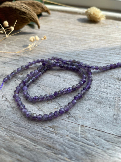 Amethyst faceted 4mm bead