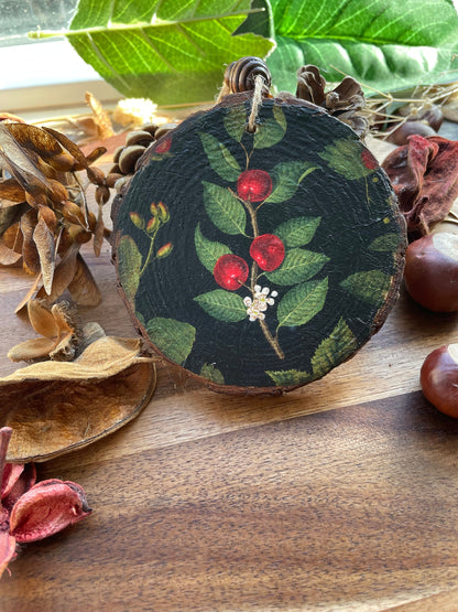 Chery blossom Rustic Wood slice decoration