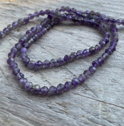 Amethyst faceted 4mm bead