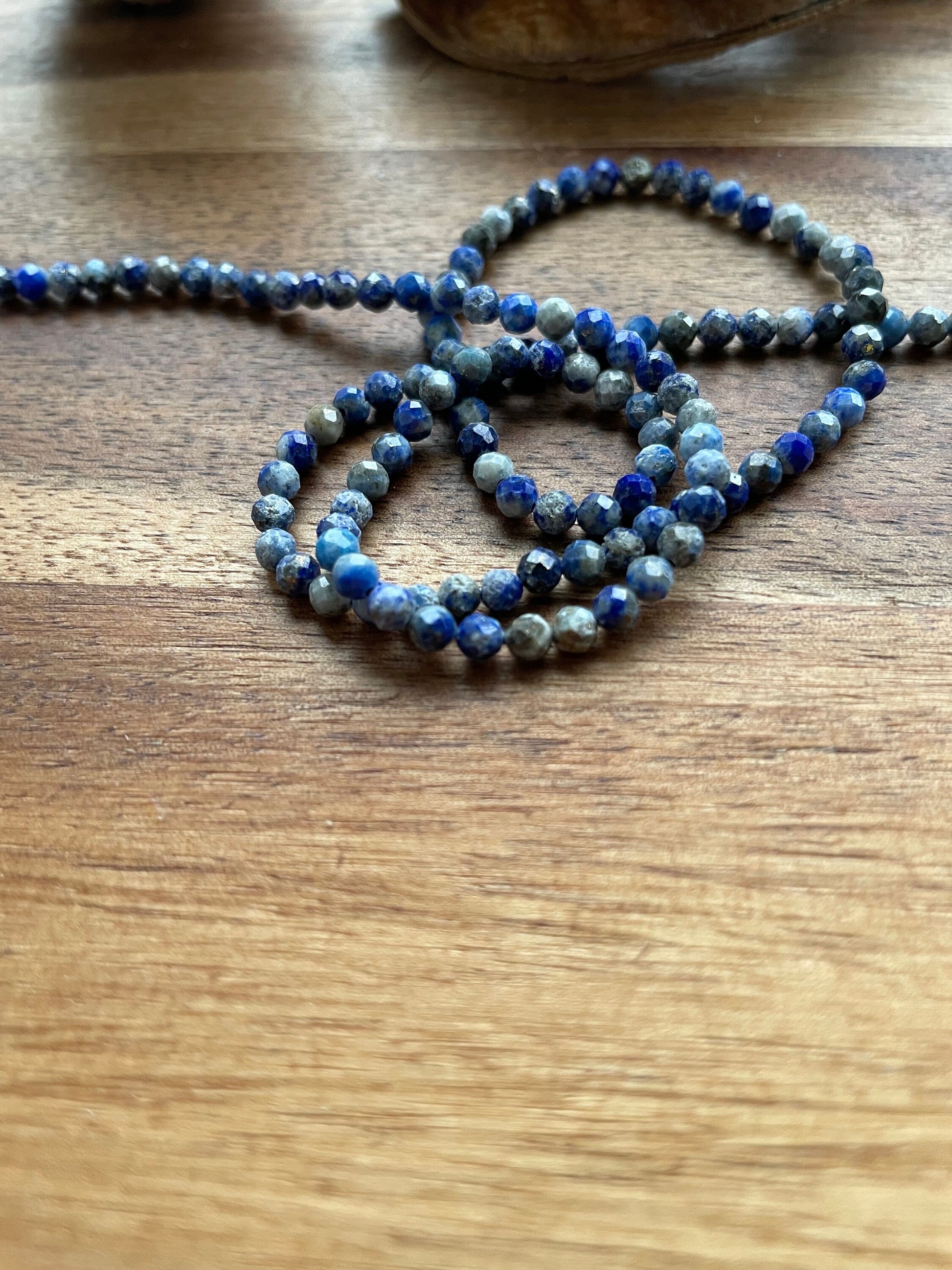 Faceted sodalite 4mm beads