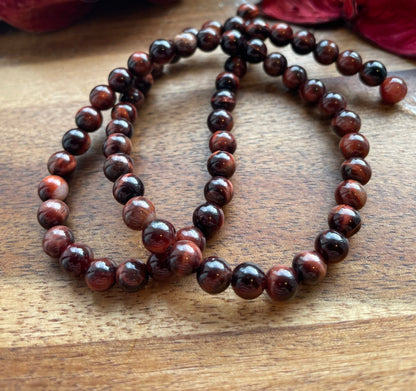 Mahogany red tigers eye 6mm