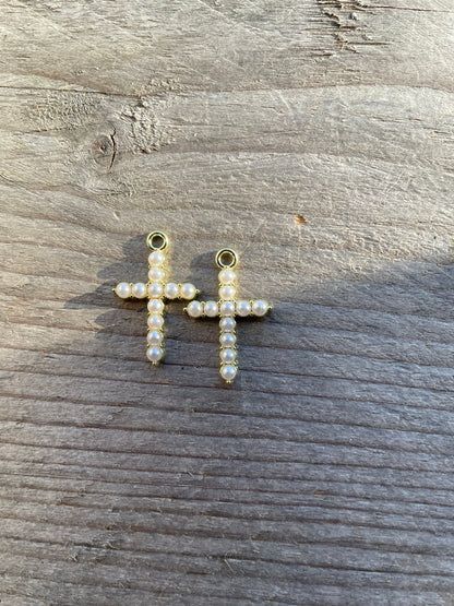 Cross pearl charm