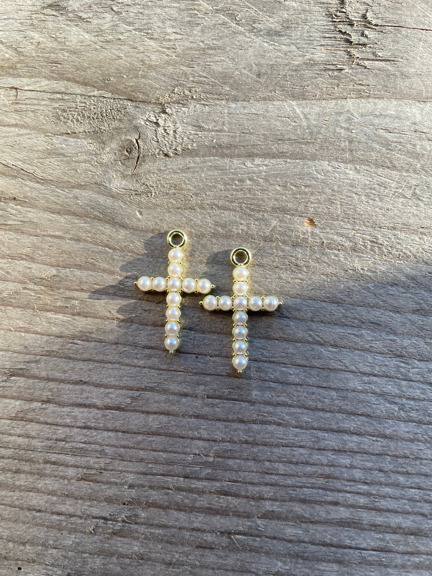 Cross pearl charm