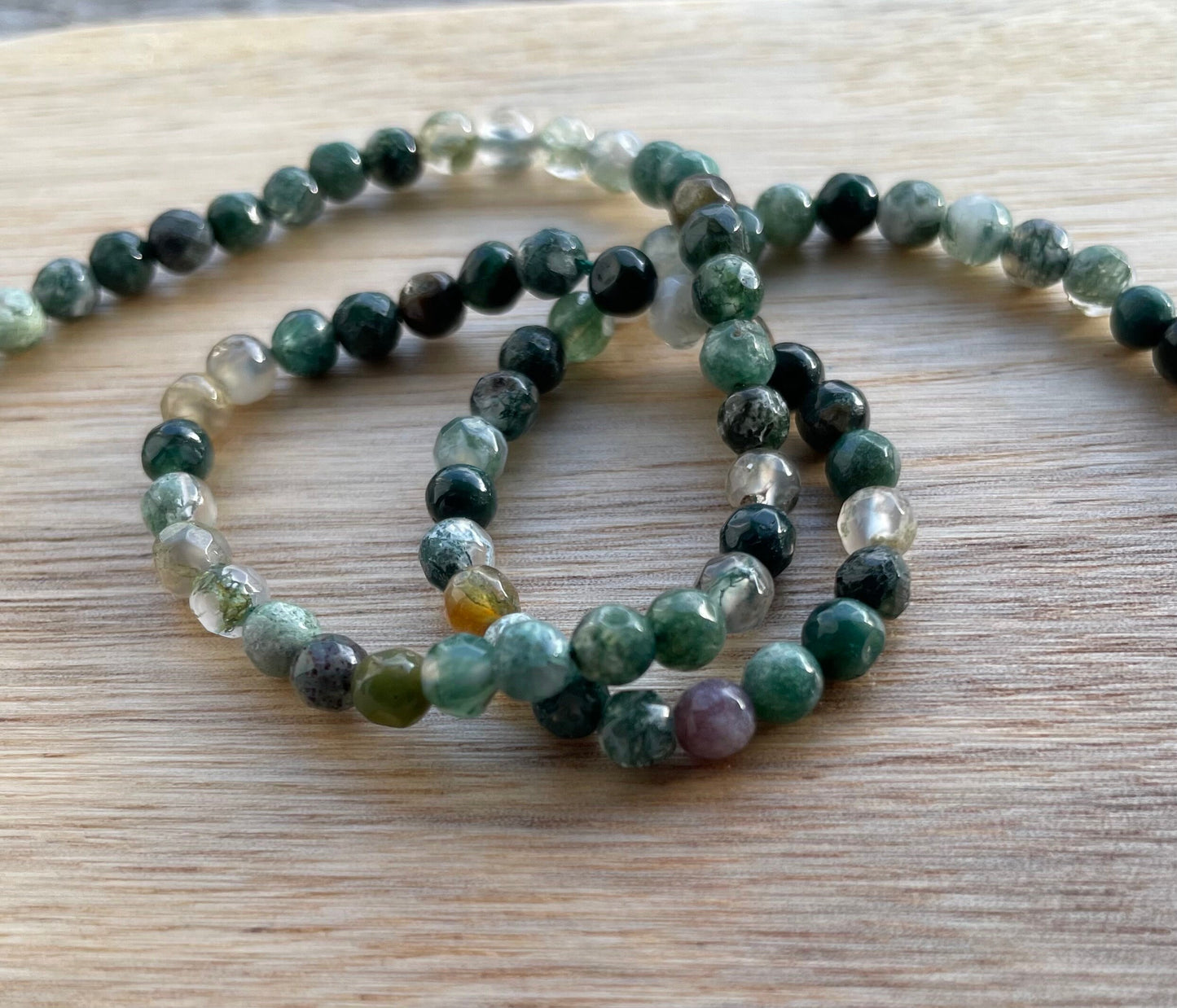 Natural Indian agate 4mm faceted bead