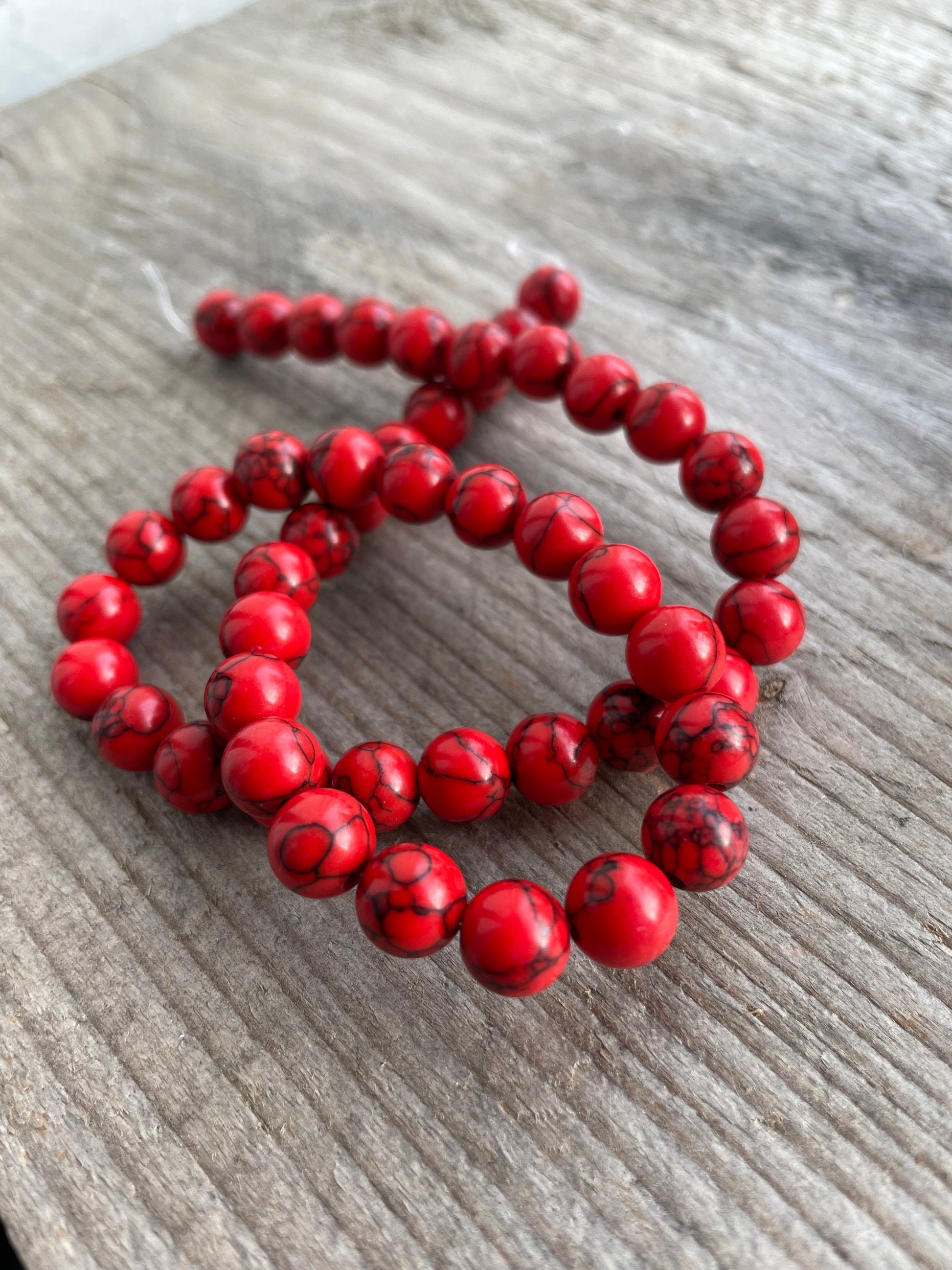 Red Howlite 8mm beads