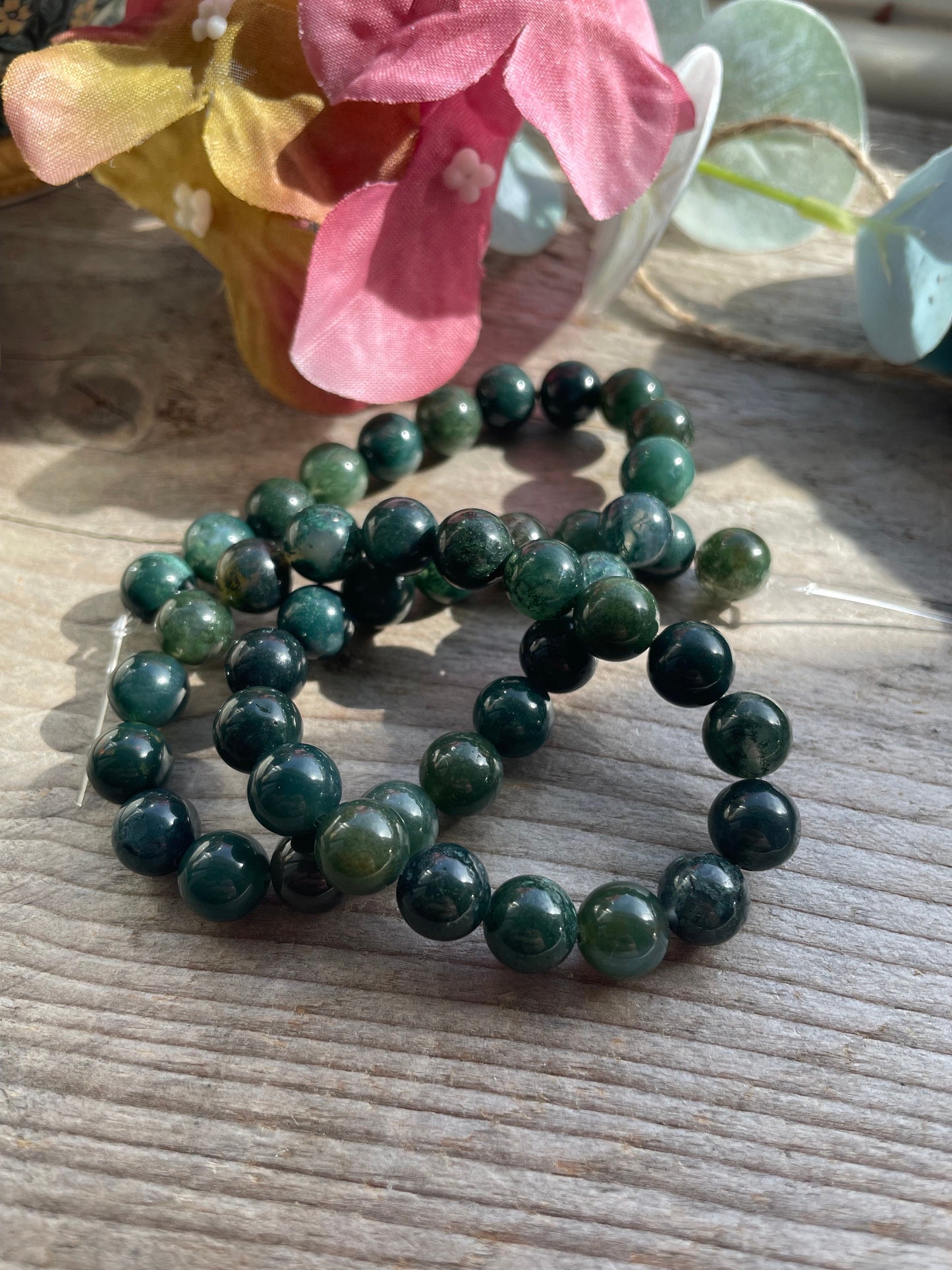 Green grass agate 8mm beads