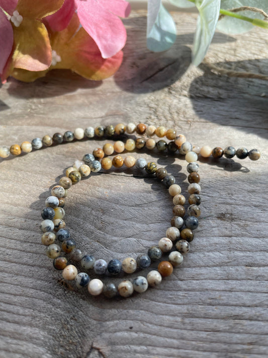 Natural Moss agate 4mm