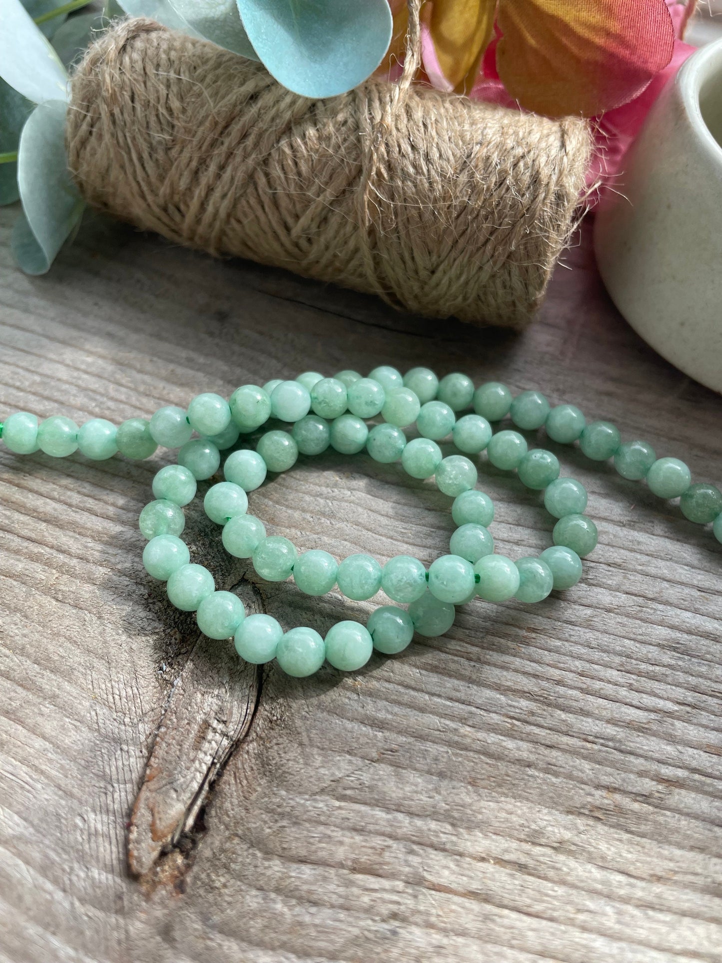 Natural Chrysoprase jade 6mm beads