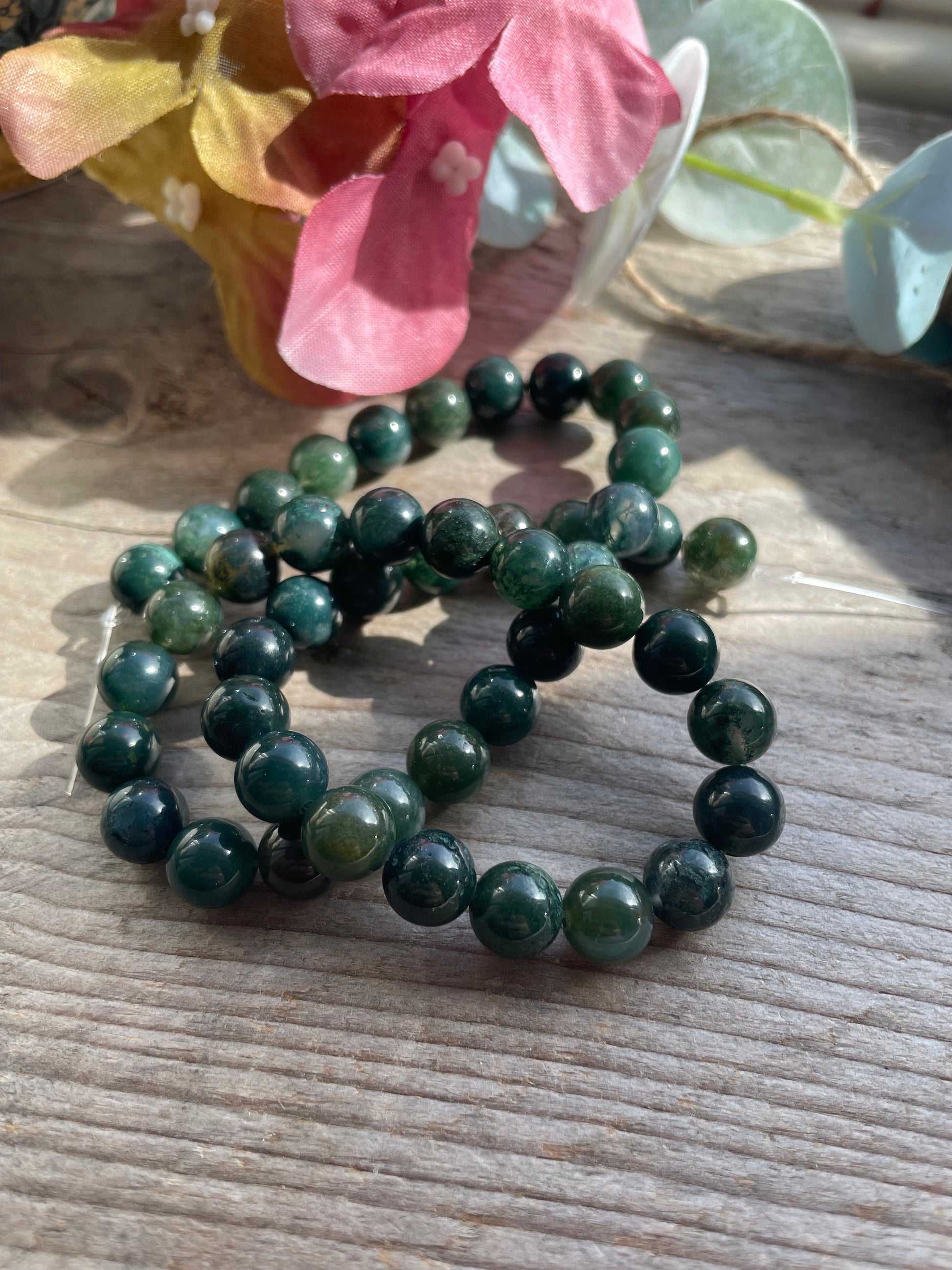 Green grass agate 8mm beads