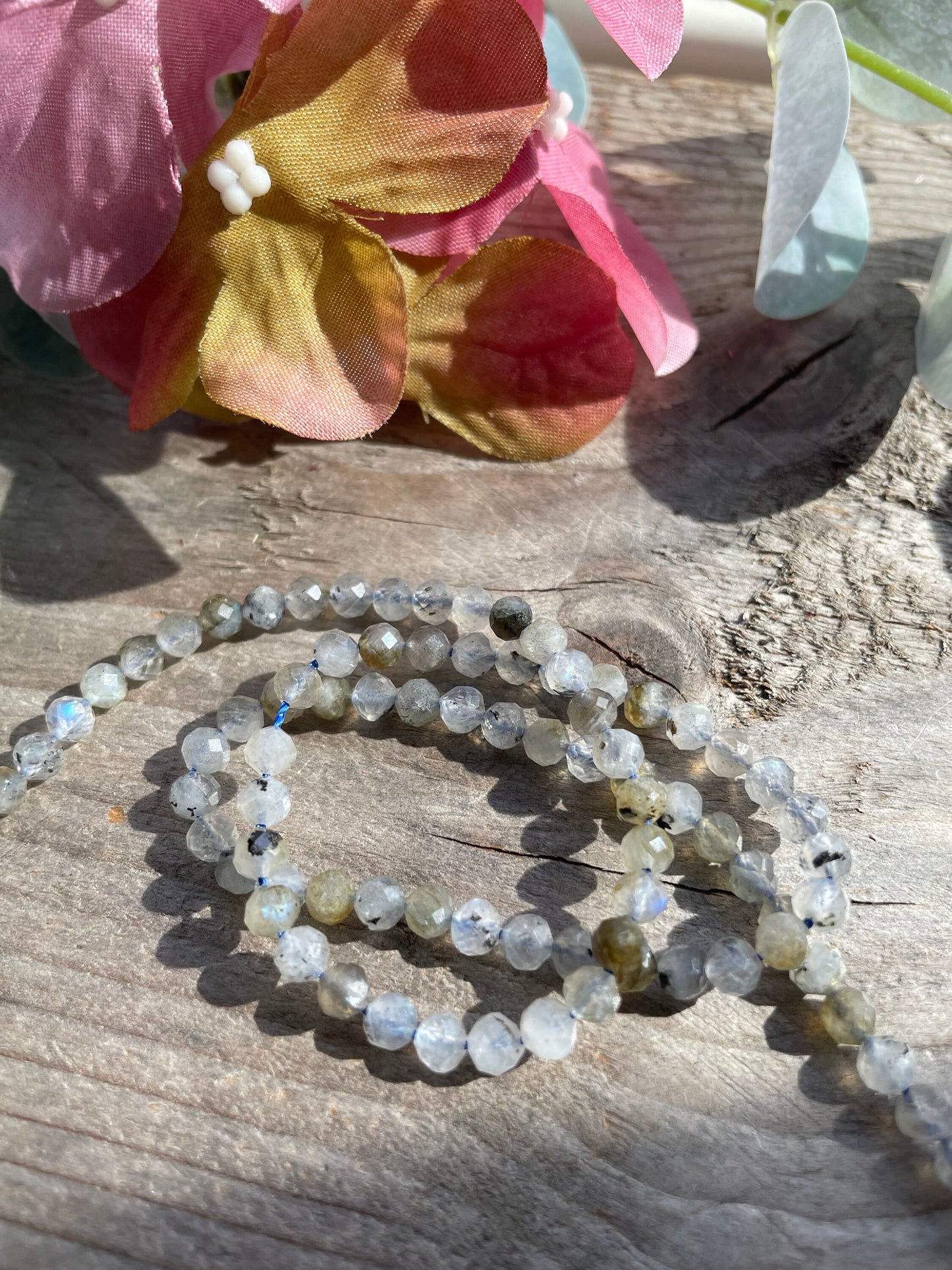 Labradorite faceted 4mm beads