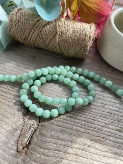 Natural Chrysoprase jade 6mm beads