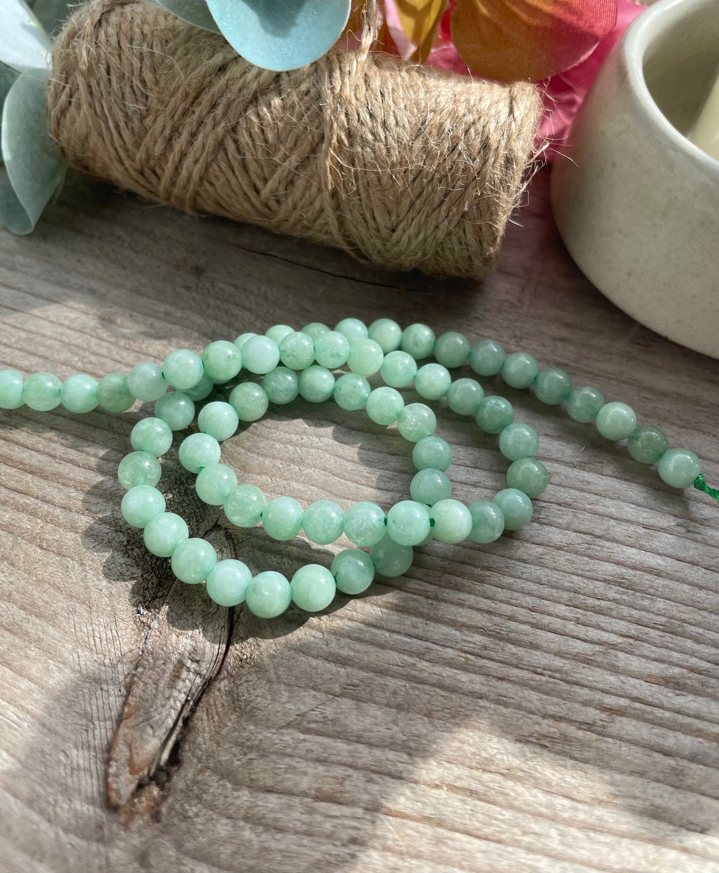 Natural Chrysoprase jade 6mm beads