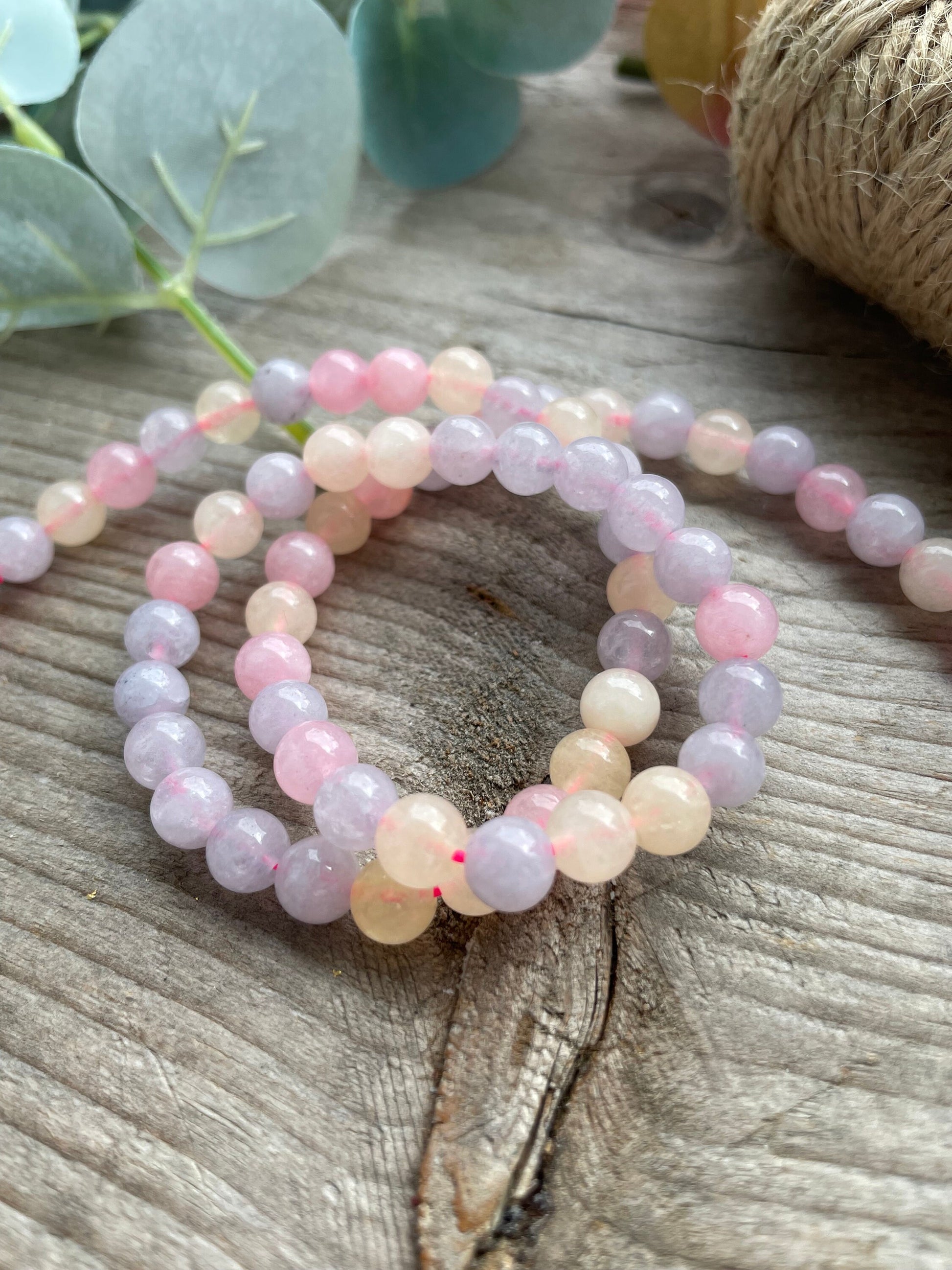 Smooth Mixed Morganite 6mm beads