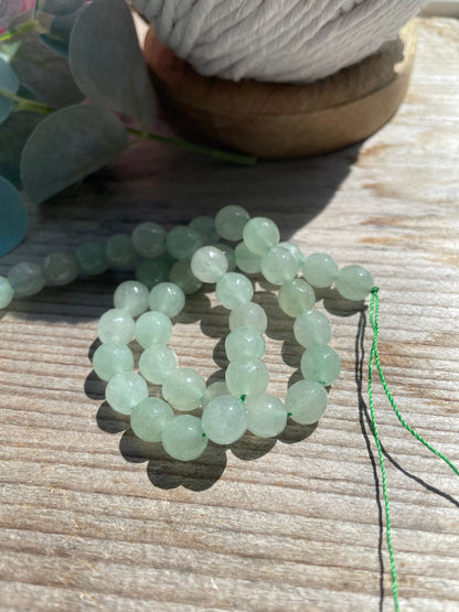 Green adventurine faceted 8mm beads