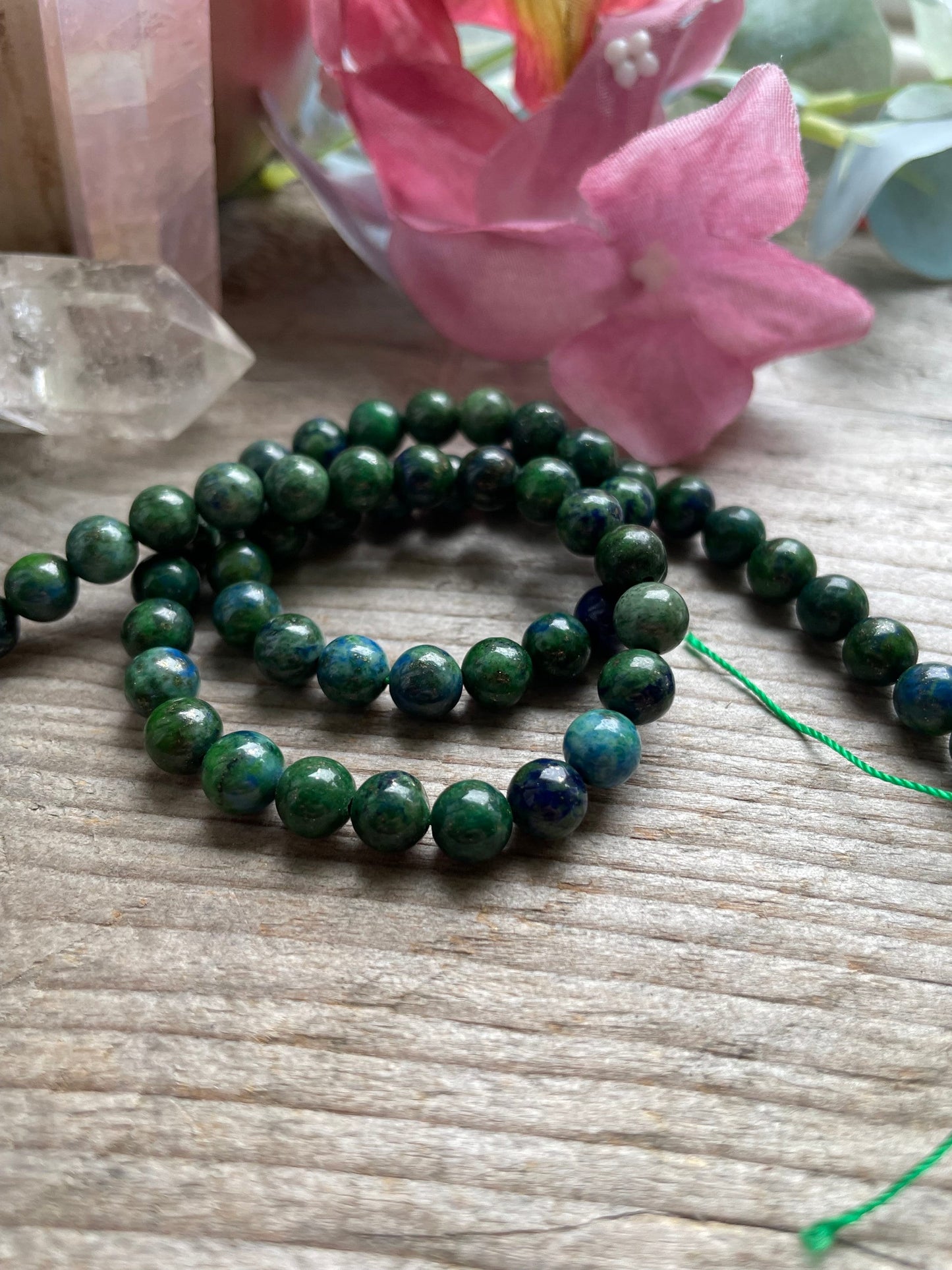 Chrysocolla Azurite 6mm beads