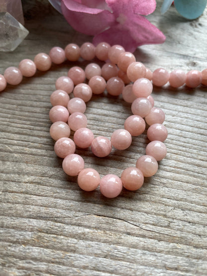 Light pink angelite 8mm beads