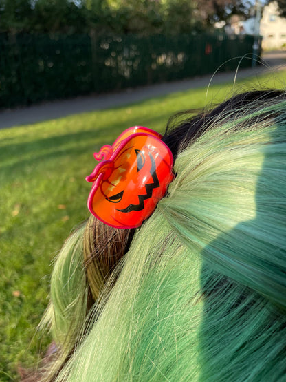 Pumpkin hair claw, Halloween, Spooky hair accessories, Samhain,